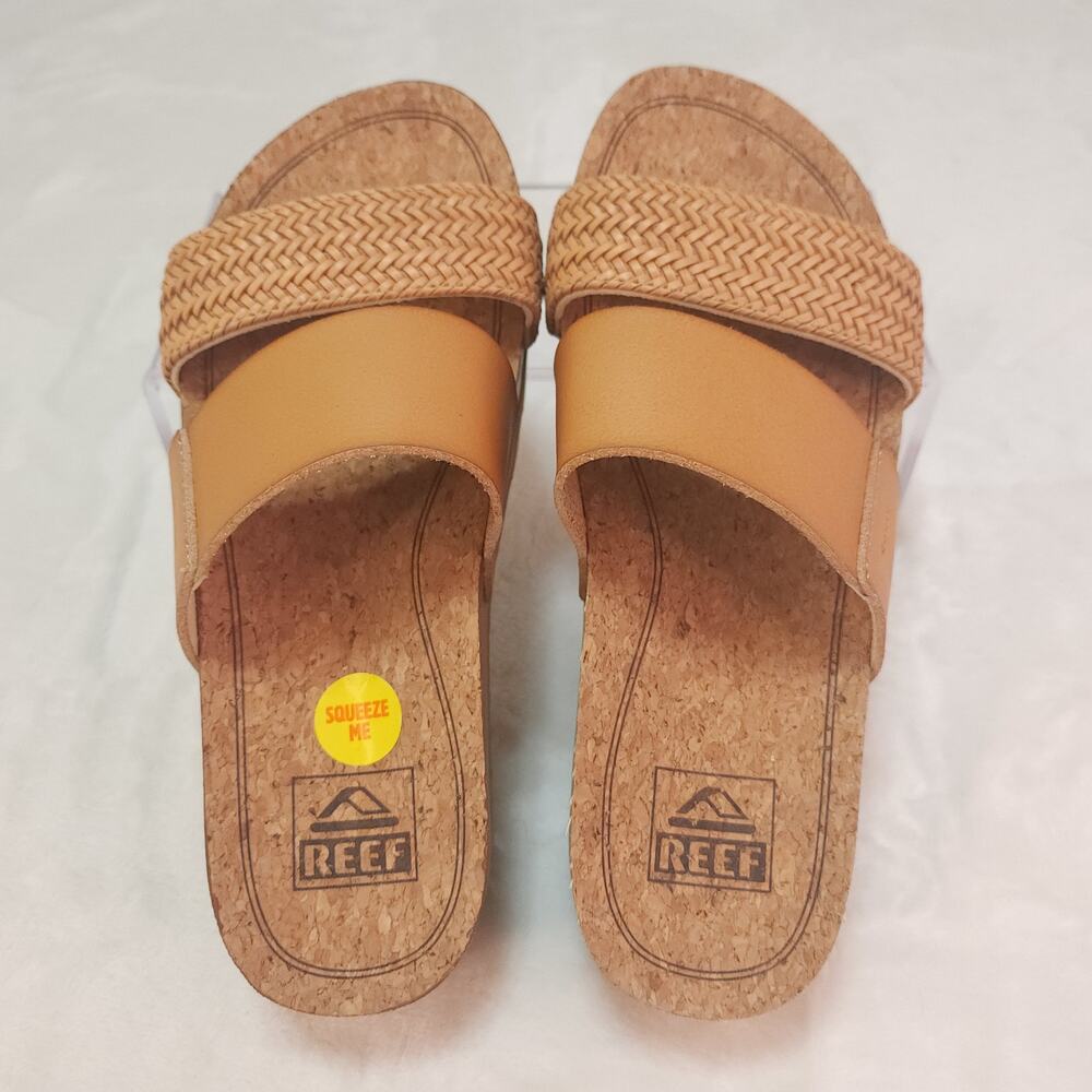 Reef Cushioned Vista Hi Flatform Sandal Womens 5 Natural Braid Platform Tan - Picture 4 of 11